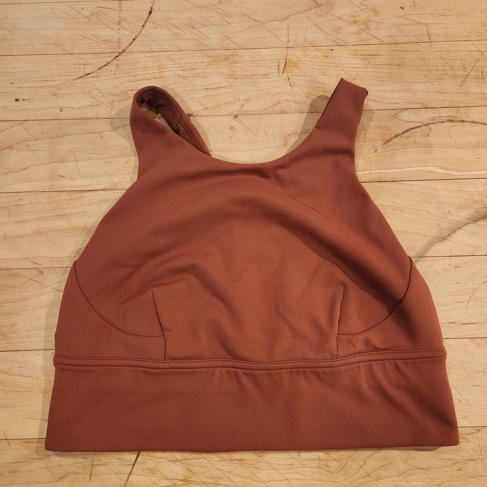 Lululemon Athletica Rust Wunder Train Longline Sports Bra Size 8
